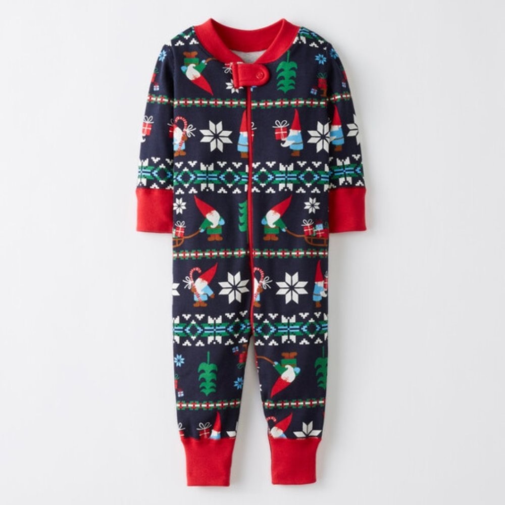 NWT Hanna Andersson holiday toddler zip-up pajamas, size 2T, Christmas gnome